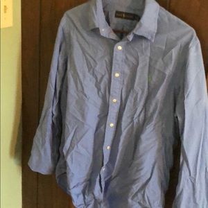 Ralph Lauren blue button down. Large.